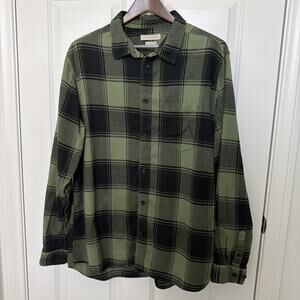 Standard/Cloth Men’s Plaid Flannel Button-Up Shirt XL /TG Long Sleeve Pockets